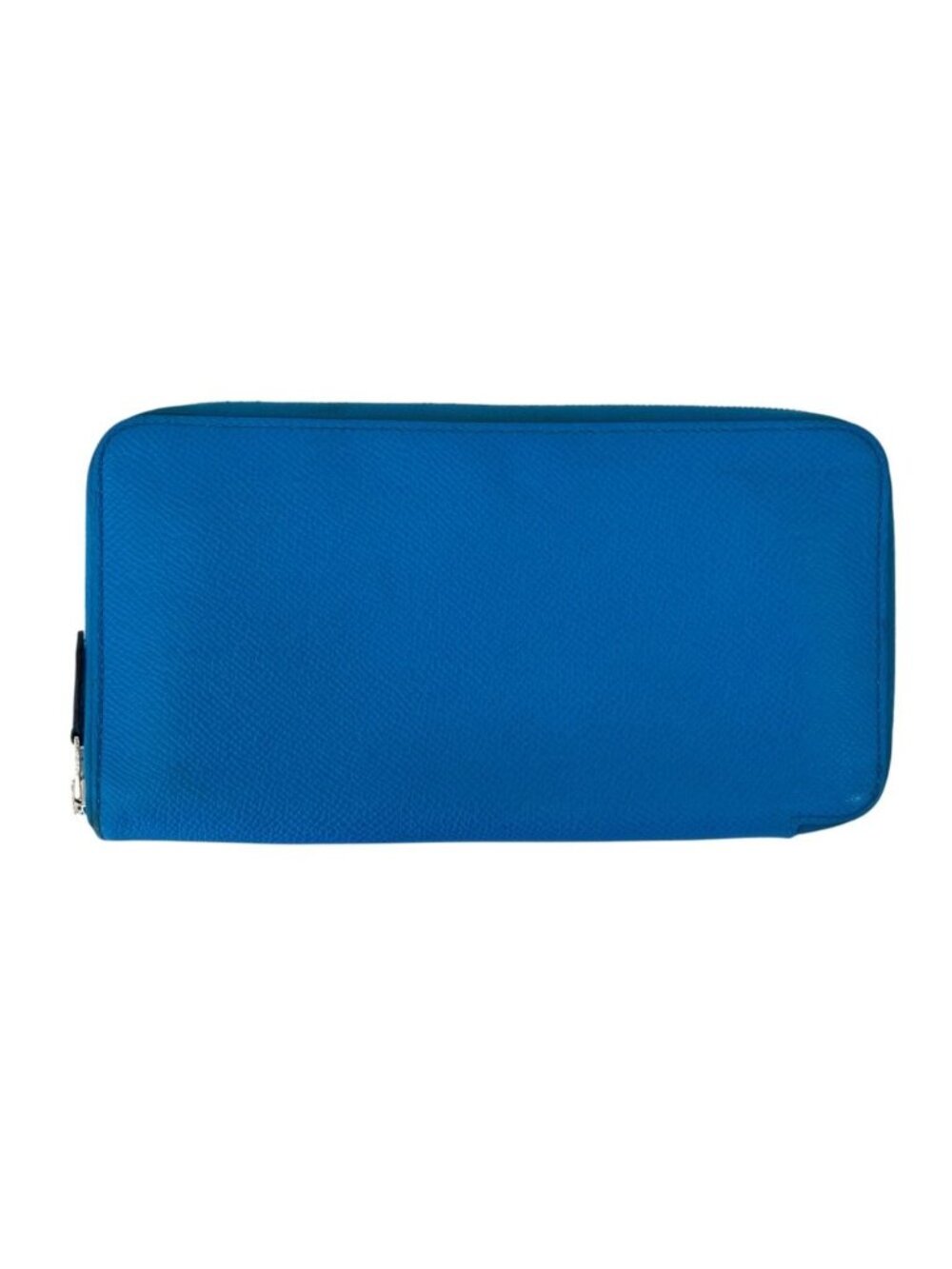 Hermes Azap Long Classic Veau Epsom Wallet Blue Frida Rose Texas Silver